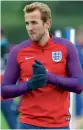  ?? — AFP ?? England’s Harry Kane at training in London on Wednesday.