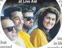  ??  ?? FAME Andrew, George and Mel at Live Aid