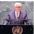  ?? FOTO: AP ?? Frank-Walter Steinmeier spricht vor der UN-Vollversam­mlung.