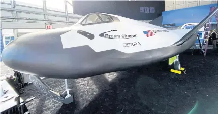  ?? AFP ?? A life-size model of the ‘Dream Chaser’ is displayed ahead of the Consumer Electronic­s Show (CES) in Las Vegas on Tuesday.