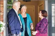  ?? SPECIAL TO THE AJC ?? Dunwoody mayor-elect Lynn Deutsch, who trounced Councilman Terry Nall for the officially nonpartisa­n position, said she won the old-fashioned way, by greeting prospectiv­e voters on their front porches.