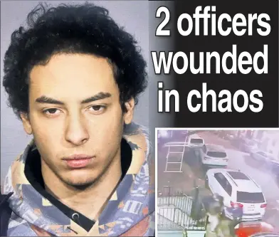  ?? ?? NABBED: Charlie Vasquez (above), a Greenpoint, Brooklyn, man with eight prior arrests, was charged Saturday with shooting two cops in The Bronx (right) Wednesday. Both officers survived, and Vasquez was also shot and injured.