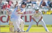  ??  ?? England batsman Benjamin Stokes sweeps a four during day one of the second Test match against South Africa.
