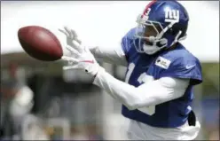  ?? JULIO CORTEZ — THE ASSOCIATED PRESS ?? Wide receiver Odell Beckham works out recently at Giants’ training camp in East Rutherford, N.J.