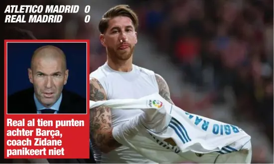  ?? FOTO EPA-EFE ?? Sergio Ramos hield een gebroken neus over aan de intense stadsderby.