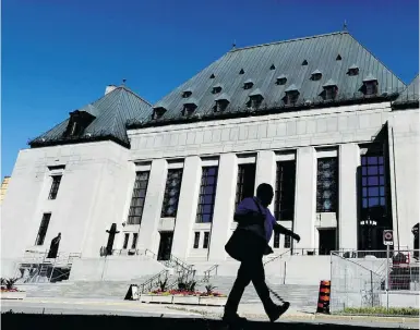  ?? Sean Kilpat rick / The Cana dian Press files ?? The issue before the Supreme Court is whether judges from British Columbia and Ontario
can hear cases argued in courtrooms outside of their home province.