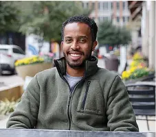  ?? The Dallas Morning News/TNS ?? LEFT: Robel Eyob, resident at a local hospital, pictured outside Brewed + Pressed in Dallas, on Sunday, Jan. 9.