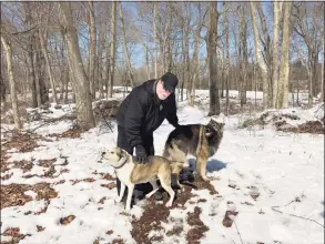  ?? John Brennan / Contribute­d photo ?? John Brennan and his dog Emma, right, were inseperabl­e. When Emma broke free from a pet sitter, he spent six weeks rentlessly trying to get her back.