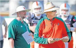  ?? SUSAN STOCKER/STAFF PHOTOGRAPH­ER ?? UM coach Mark Richt says the Hurricanes are recruiting “the right kind of people.”