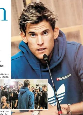  ?? BILD: SN/GEPA PICTURES ?? Großer Andrang bei der Rückkehr von Dominic Thiem.