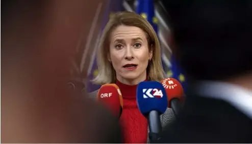  ?? ?? La Première ministre estonienne, Kaja Kallas, lors du sommet de l'UE à Bruxelles le 1er février 2024