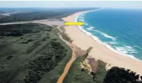  ??  ?? New aerial view of the Lake St Lucia estuary mouth.
Photo: Dr Ricky Taylor seminar presentati­on