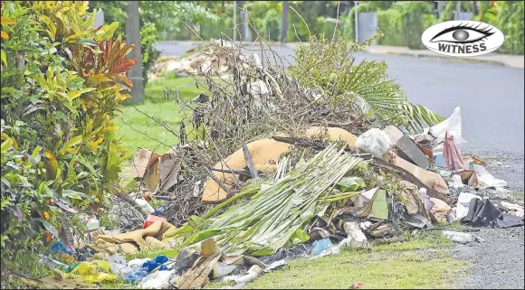  ?? Picture: JONACANI LALAKOBAU ?? Rubbish piled along Tiri Rd in Nadawa, Nasinu needs to be cleared.