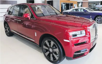  ?? AFP/FILES ?? When Rolls-Royce debuted its $399,000 ultra-luxury SUV in North America this year, it did so in Vancouver.