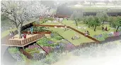  ??  ?? More than five years after it was first mooted, a new children’s garden at the Wellington Botanic Garden is finally set to open in September. Among its features will be an oak tree island where people can survey the garden and lessons can take place.