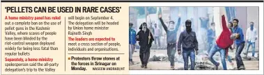  ?? WASEEM ANDRABI/HT ?? Protestors throw stones at the forces in Srinagar on Monday.