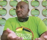  ?? ?? Patriotic Alliance Party leader Gayton McKenzie