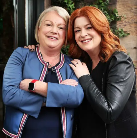  ??  ?? BOND: TV presenter Blathnaid Ni Chofaigh with her sister Siobhan. The siblings have been through a triptych of troubles but have managed to be there for each other as life carries on. Photo: Steve Humphreys