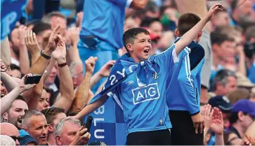  ??  ?? The ecstasy: Dublin fans roaring on their resilient countymen at Croke Park