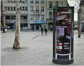  ?? Screenshot: Google Maps ?? Analoge Werbung scheint nicht mehr lukrativ zu sein. An dieser Stelle hat ein Wasserspen­der die Säule ersetzt.