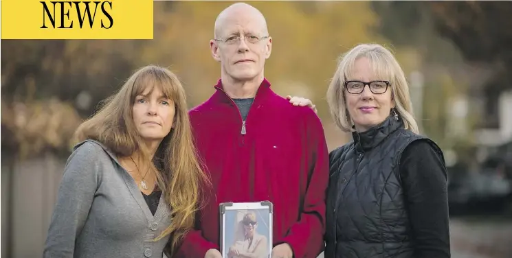 ?? JOHN LEHMANN FOR POSTMEDIA ?? Katherine Kearney, left, Michael Kearney and Leslie Kearney say they have resigned themselves to the possibilit­y they may never know what actually happened to their sister.