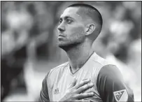  ?? ASSOCIATED PRESS FILE ?? The Seattle Sounders announced Tuesday that forward Clint Dempsey will miss the rest of the 2016 MLS season due to health concerns related to an irregular heartbeat.