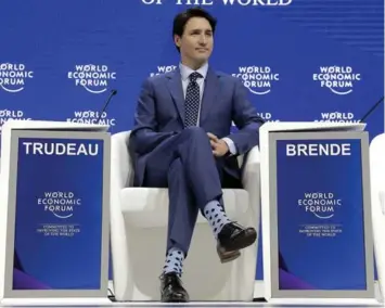  ?? MARKUS SCHREIBER/THE ASSOCIATED PRESS ?? Prime Minister Justin Trudeau talked about globalizat­ion and progressiv­e values at the World Economic Forum.