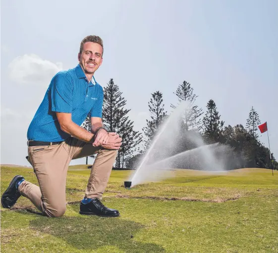  ?? Picture: JERAD WILLIAMS ?? Sanctuary Cove golf operations manager Ryan Gailey checks out The Pines course, which will benefit from a $1.8 million irrigation project.