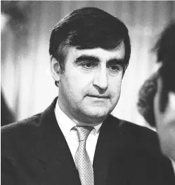  ?? Wikipedia photo ?? Lucien Bouchard, shortly after leaving the federal cabinet in May 1990 that would lead to his founding of the Bloc Québécois.