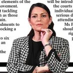  ?? ?? GETTING TOUGH:
Ms Patel wants greater deterrents