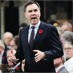  ?? SEAN KILPATRICK / THE CANADIAN PRESS ?? Finance Minister Bill Morneau is expected to announce incentives for the private sector later this month.