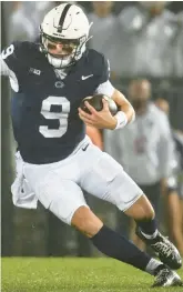  ?? BARRY REEGER/AP ?? Penn State quarterbac­k Beau Pribula has passed for 45 yards and one touchdown and has run for 166 yards and two scores in four games.