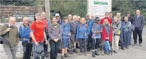  ??  ?? The group of walkers who took on Pym Chair and Shining Tor as part of Bollington Walking Festival