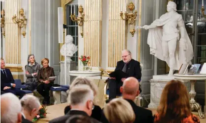  ?? ?? The Norwegian author Jon Fosse, winner of this year’s Nobel prize in literature, reflected on the writing process and his early life. Photograph: Fredrik Persson/EPA
