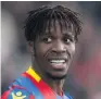  ??  ?? INJURY WORRY Zaha could be out for weeks