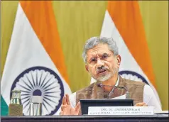  ?? SANJEEV VERMA/HT PHOTO ?? External affairs minister S Jaishankar, who will travel to the UAE on December 4, said the country is important because it is a very big energy partner.