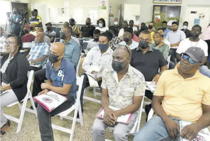  ?? (Photos: Garfield Robinson) ?? Applicants during the launch of the 2022 Trainers’ Training Programme at Caymanas Park on Tuesday.