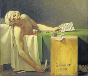  ??  ?? Muerte de Jean Paul Marat, pintura de Jacques-Louis David