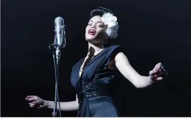  ?? PARAMOUNT PICTURES ?? Andra Day, seen here in “The United States vs Billie Holiday,” is nominated for Golden Globes for best actress in a drama and original song for her work in the film.