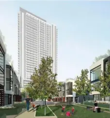  ?? PLAZA AND BERKLEY DEVELOPMEN­TS ?? The Met, by Plaza and Berkley Developmen­ts, will include a 35-storey condo tower plus townhomes at the Vaughan Metropolit­an Centre.