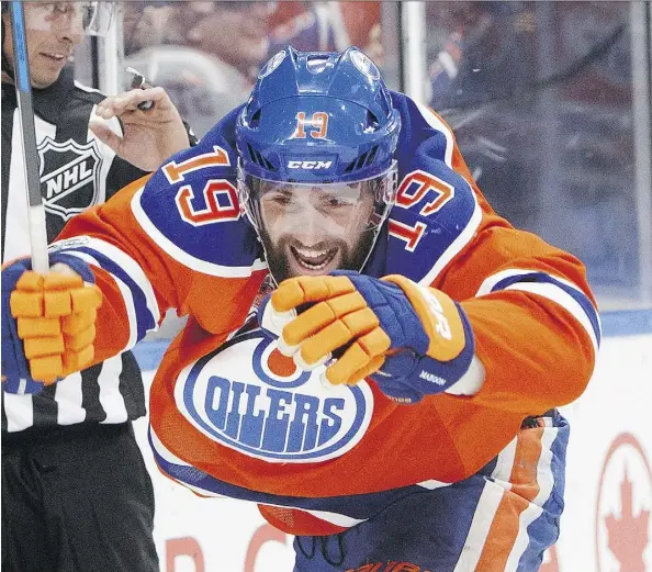  ?? JASON FRANSON/THE CANADIAN PRESS ?? Patrick Maroon has become a vital part of the Oilers’ attack, tied with Connor McDavid for the team lead in goals.
