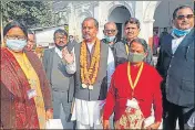  ?? ?? Tarun Srivastava after filing his nomination papers.