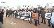  ?? STU BOYD II/THE COMMERCIAL APPEAL ?? Protesters calling for justice in Tyre Nichols' death gather in front of the federal courthouse at 140 Adams St. and march to the intersecti­on of Poplar and Danny Thomas Blvd, near the Shelby County Jail on Feb. 4 in Memphis.