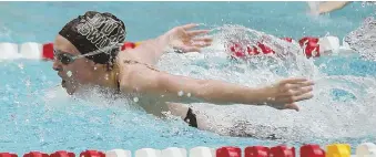  ?? STAFF PHOTO BY NICOLAUS CZARNECKI ?? TEAM DUXBURY: Mary Buckley of Duxbury takes part in the 200-yard relay during the Division 2 state girls championsh­ips at Boston University.