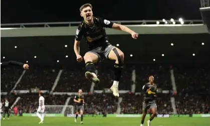  ?? ?? David Brooks leaps in celebratio­n after doubling Southampto­n’s lead at West Brom. Photograph: Catherine Ivill/Getty Images