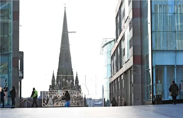  ?? ?? > The almost deserted Bullring in Birmingham city centre on the first day of the November 2020 lockdown as Covid cases started to soar again