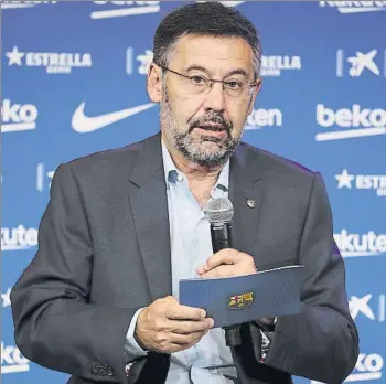  ?? FOTO: PEP MORATA ?? Josep Maria Bartomeu, presidente del Barça, no se plantea nada más que la continuida­d de Leo