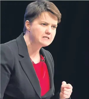  ?? Picture: PA. ?? Ruth Davidson, leader of the Scottish Conservati­ves.