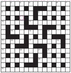  ??  ?? Play our accumulato­r game! For your chance to win a Cross ballpoint pen, solve the crossword to reveal the letter in the pink circle. If you have been playing since Monday, you should now have a four-letter word. To enter, call 0901 133 4423 and leave your answer and details. Or text 65700 with the word FIVE and your answer and name. Texts and calls cost 50p plus standard network charges. One winner chosen from all correct entries received between 00.01 today and 23.59 this Sunday. UK residents aged 18+ excl NI. Full terms apply, see Page 71.