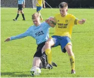  ??  ?? Dundee West (yellow) powered through to the U/19 Scottish Cup third round by beating Kirkcaldy 9-2.